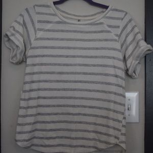 White Grey Striped Shirt